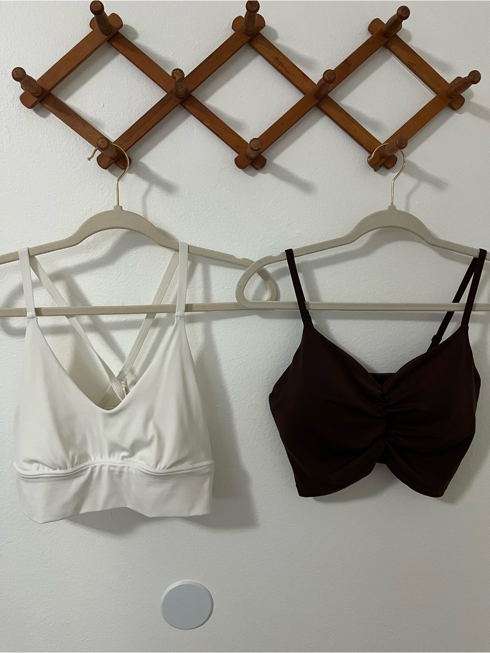 BUNDLE- AERIE SIZE M Women’s Bralette/Sports Bras - White and Dark Brown